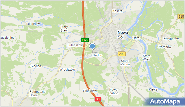 mapa Rudno, Rudno gmina Nowa Sól na mapie Targeo